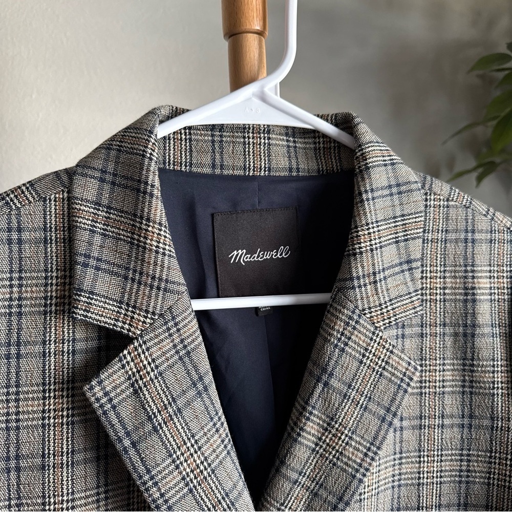 Madewell Caldwell Double-Breasted Blazer in Miltmore Plaid Women’s Size Small - Picture 6 of 9